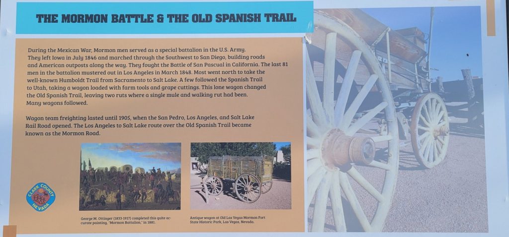 THE MORMON BATTLE & THE OLD SPANISH TRAIL MEMORIAL PANEL