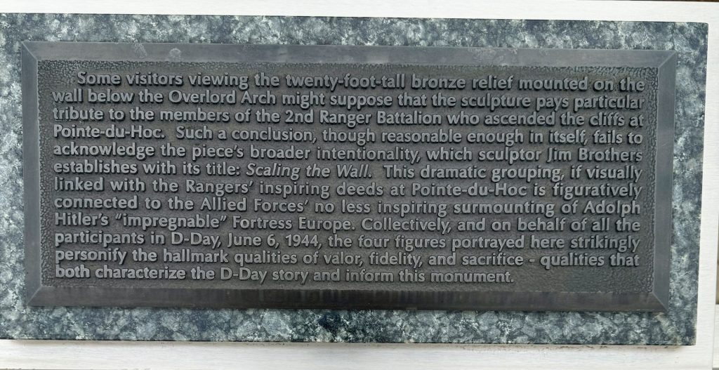 THE NATIONAL D-DAY MEMORIAL SCALING THE WALL MEMORIAL PLAQUE