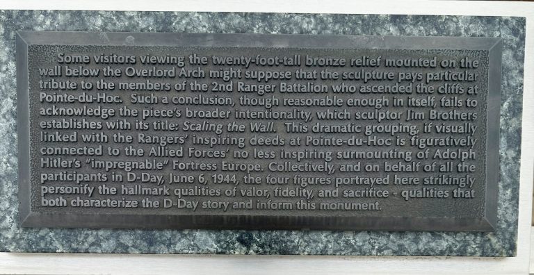 THE NATIONAL D-DAY MEMORIAL SCALING THE WALL MEMORIAL PLAQUE