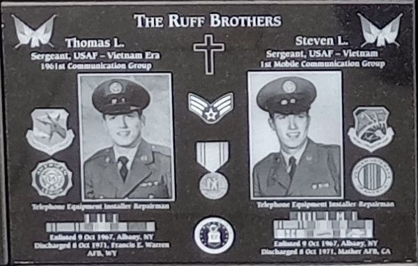 THE RUFF BROTHERS WAR MEMORIAL PLAQUE