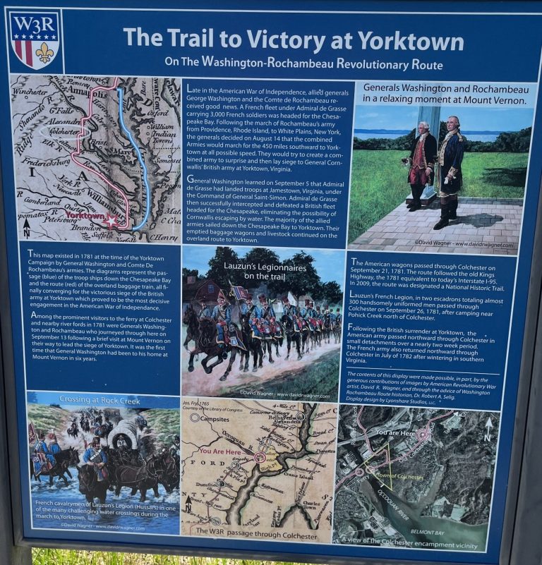 THE TRAIL TO VICTORY AT YORKTOWN WAR MEMORIAL MARKER