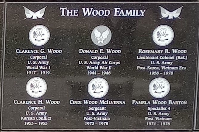 THE WOOD FAMILY WAR MEMORIAL PLAQUE