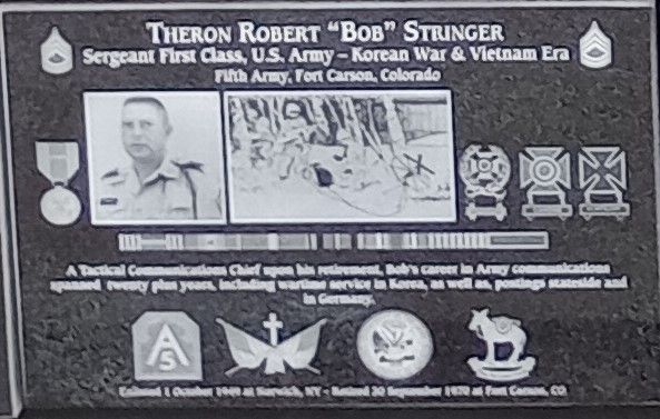 THERON ROBERT “BOB” STRINGER WAR MEMORIAL PLAQUE