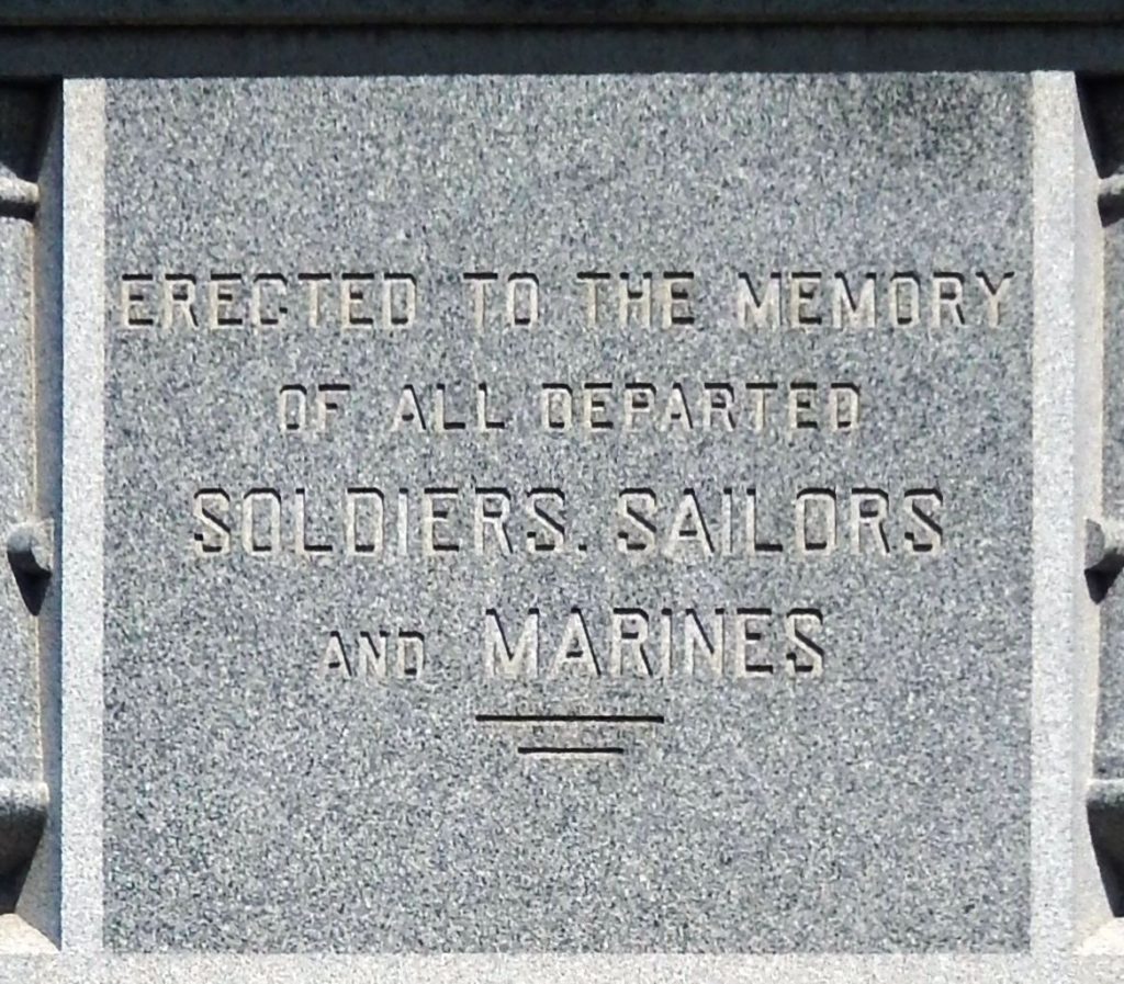 TO THE MEMORY OF ALL DEPARTED SOLDIERS, SAILORS AND MARINES MEMORIAL STONE