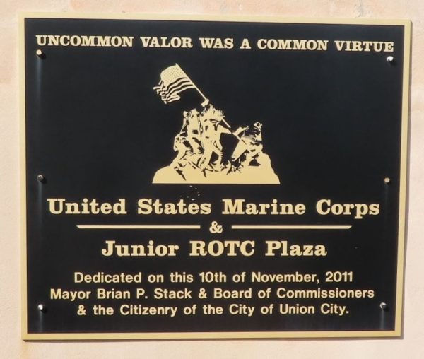 UNITED STATES MARIN CORPS & JUNIOR ROTC PLAZA MEMORIAL PLAQUE