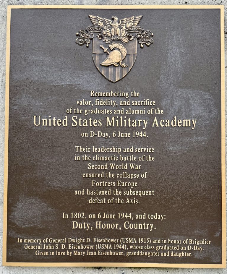 UNITED STATES MILITARY ACADEMY D-DAY SACRIFICE MEMORIAL PLAQUE