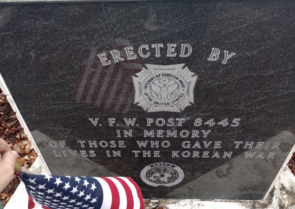 V.F.W. POST 8445 KOREAN WAR MEMORIAL PLAQUE
