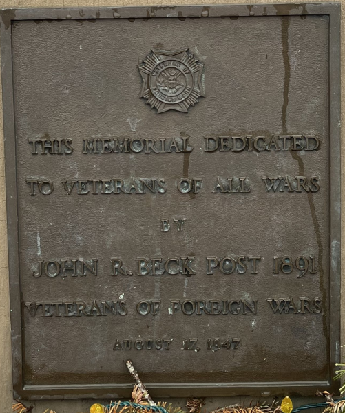 VFW POST 1891 ALL WAR VETERANS MEMORIAL PLAQUE