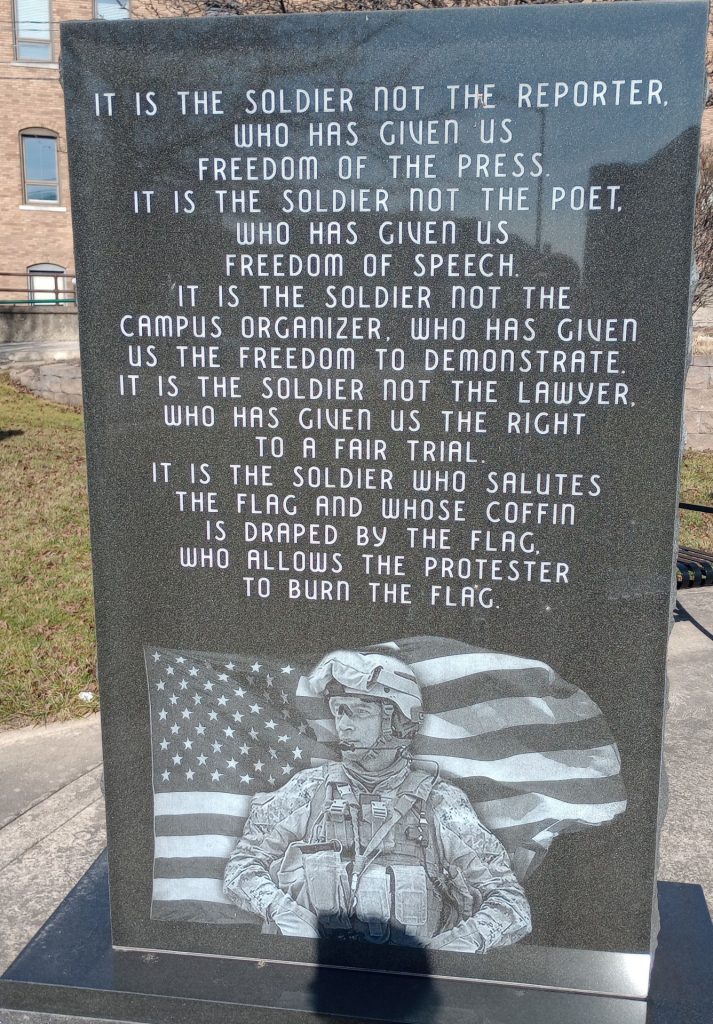 VETERANS FREEDOM PARK MEMORIAL STONE E