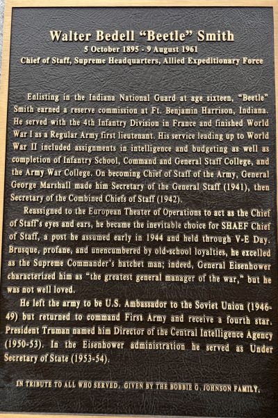 WALTER BEDELL “BETTLE” SMITH WAR MEMORIAL PLAQUE