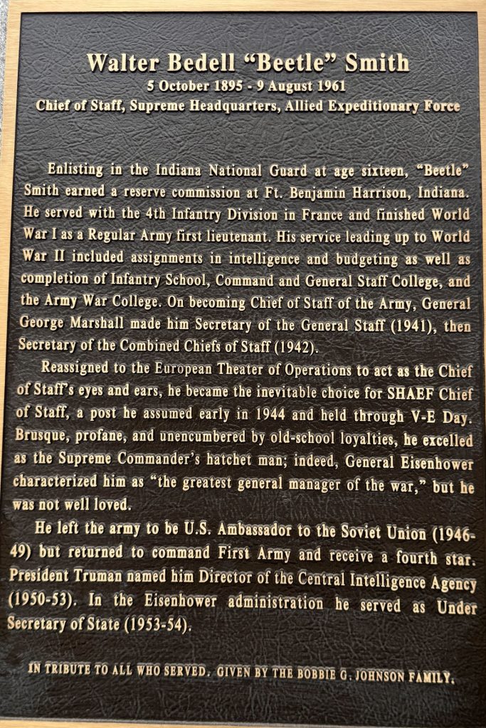 WALTER BEDELL “BETTLE” SMITH WAR MEMORIAL PLAQUE