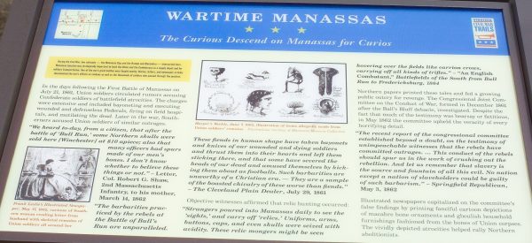 WARTIME MANASSAS THE CURIOUS DESCEND ON MANASSAS MEMORIAL PANEL