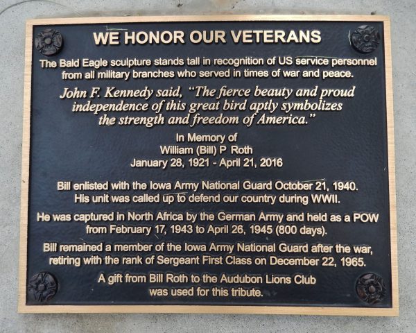 WE HONOR OUR VETERANS WAR MEMORIAL PLAQUE