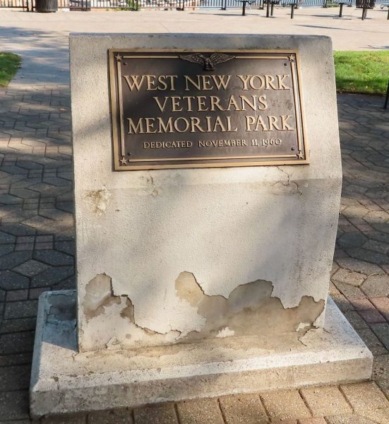 WEST NEW YORK VETERANS MEMORIAL PARK PLAQUE