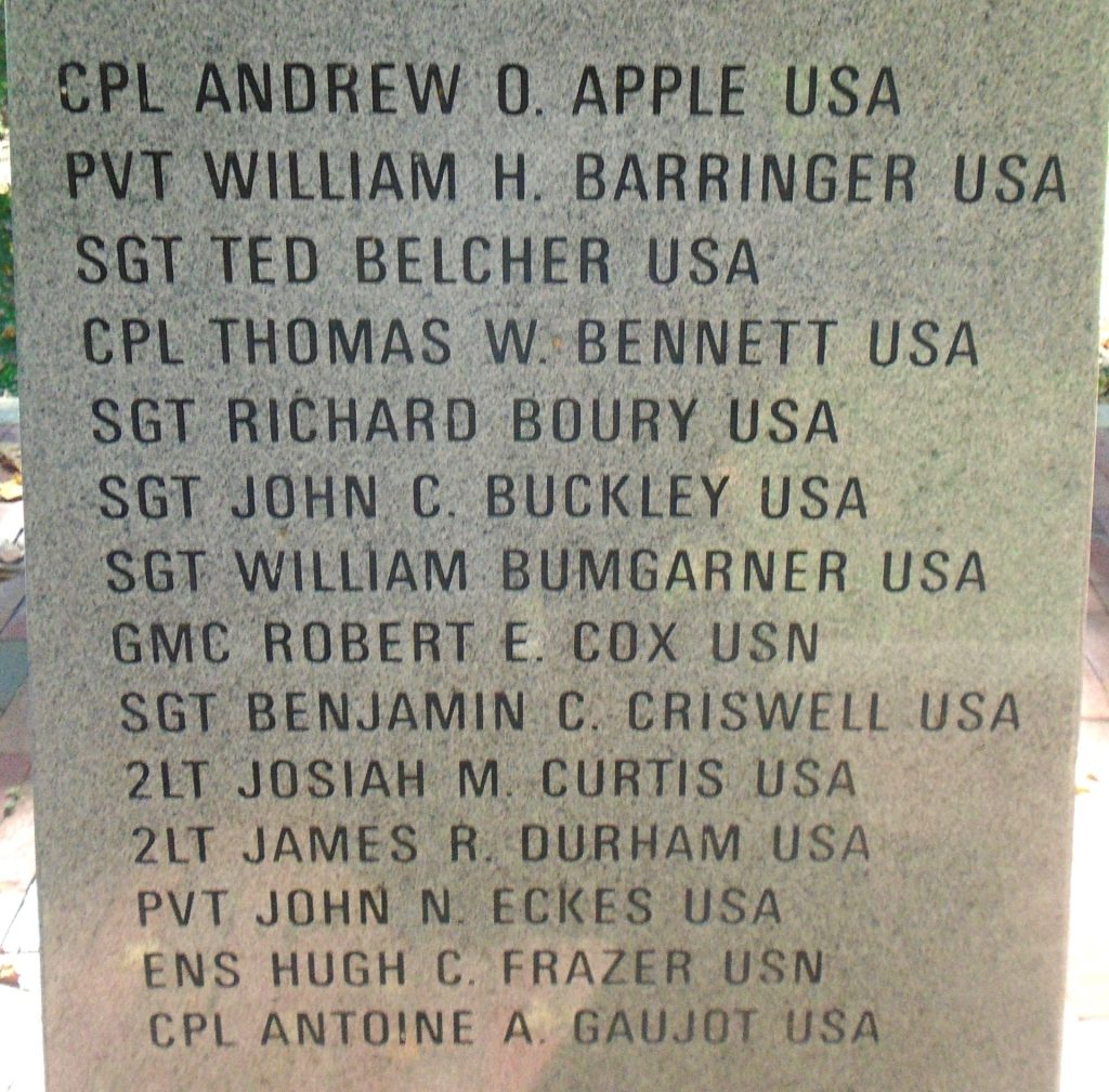 WEST VIRGINIA MEDAL OF HONOR WAR MEMORIAL STONE A