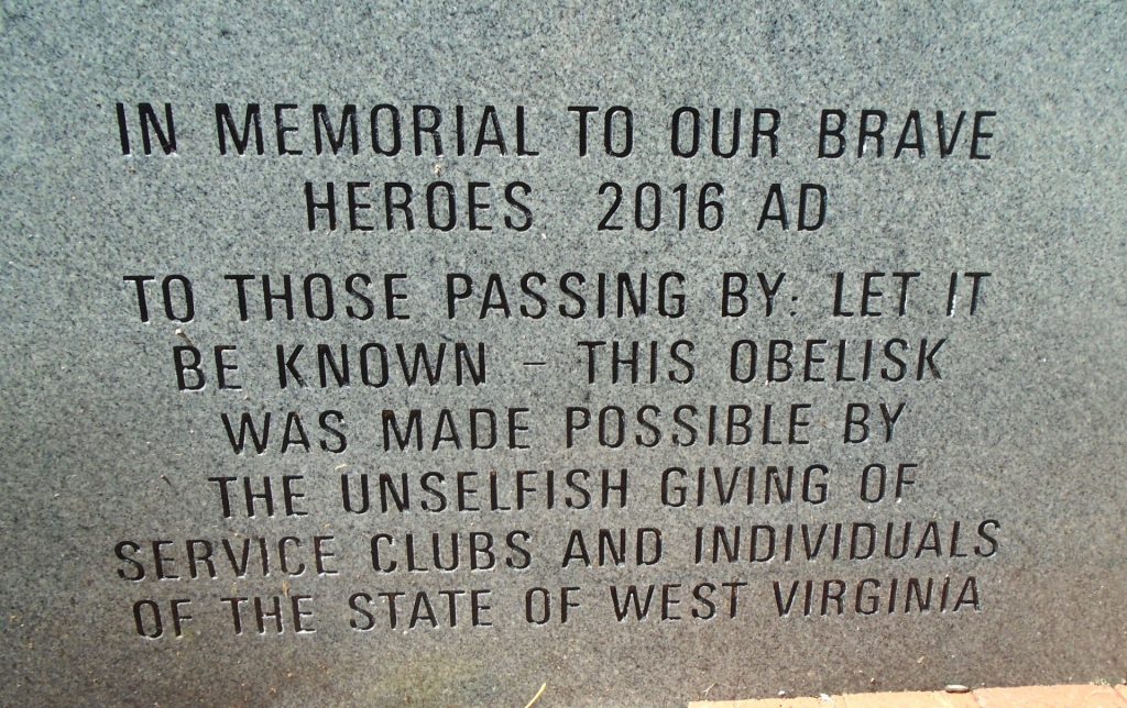 WEST VIRGINIA MEDAL OF HONOR WAR MEMORIAL STONE D
