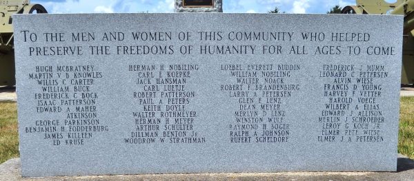 WESTSIDE WAR VETERANS MEMORIAL CENTER STONE