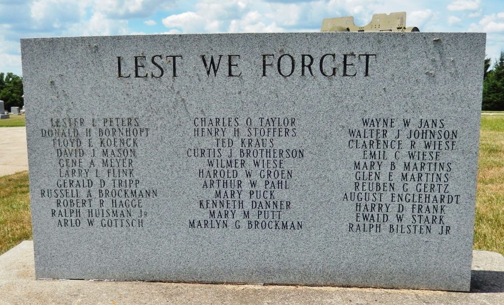 WESTSIDE WAR VETERANS MEMORIAL LEFT STONE