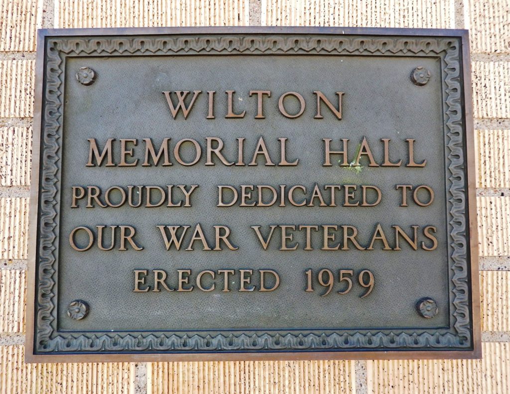 WILTON MEMORIAL HALL PLAQUE