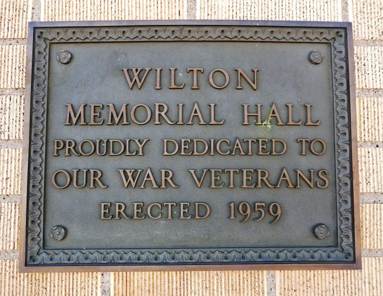 WILTON MEMORIAL HALL PLAQUE