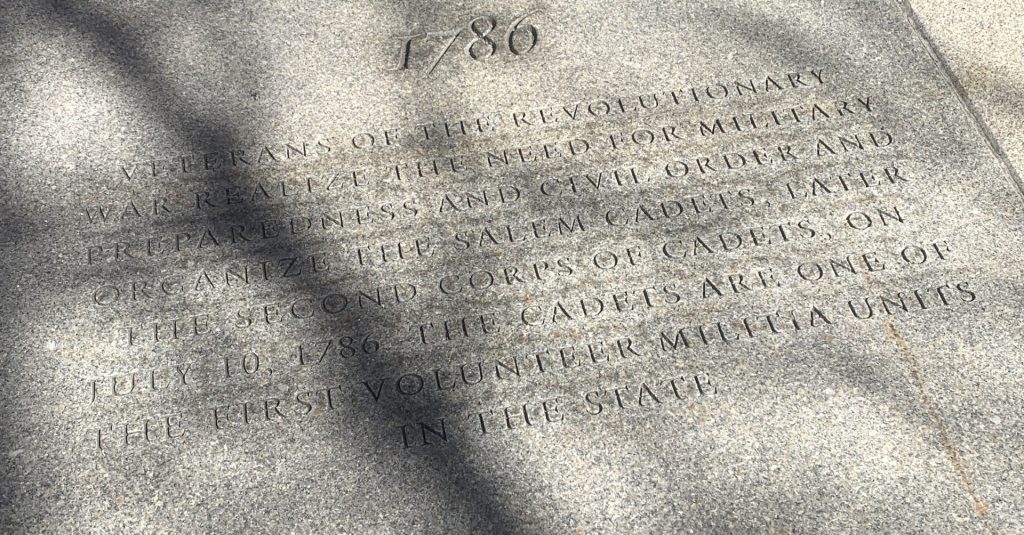 1786 SECOND CORPS OF CADETS WAR MEMORIAL SIDEWALK