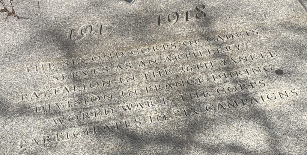 1917-1918 SECOND CORPS OF CADETS WAR MEMORIAL SIDEWALK