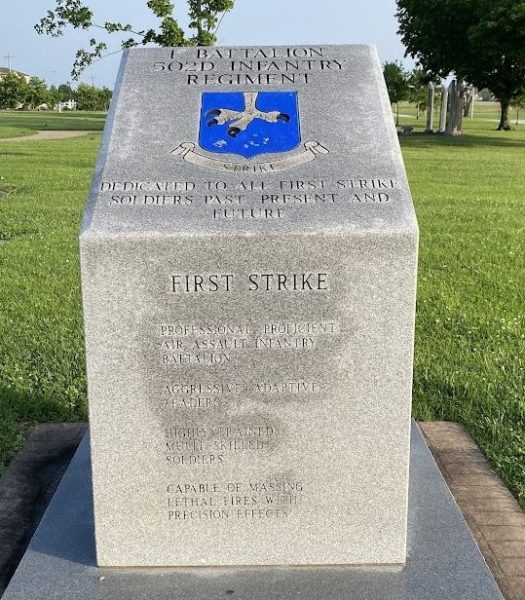 1ST BATTALION  502D INFANTRY REGIMENT WAR MEMORIAL