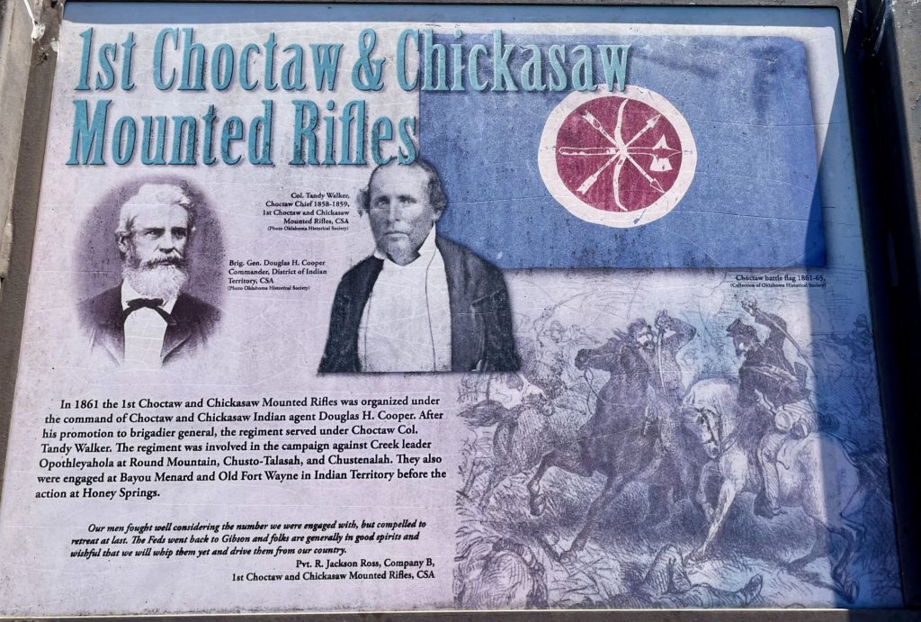 1ST CHOCTAW & CHICKASAW MOUNTED RIFLES WAR MEMORIAL PANEL