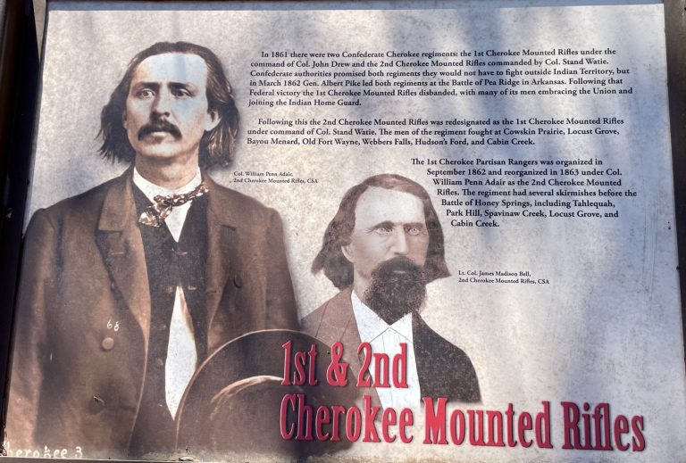 1ST AND 2ND REGIMENTS OF CHEROKEE MOUNTED RIFLES MEMORIAL PANEL