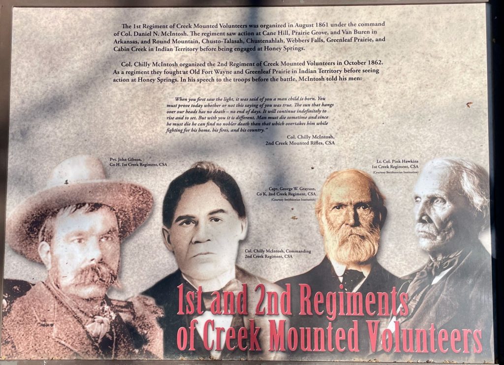 1ST AND 2ND REGIMENTS OF CREEK MOUNTED VOLUNTEERS MEMORIAL PANEL