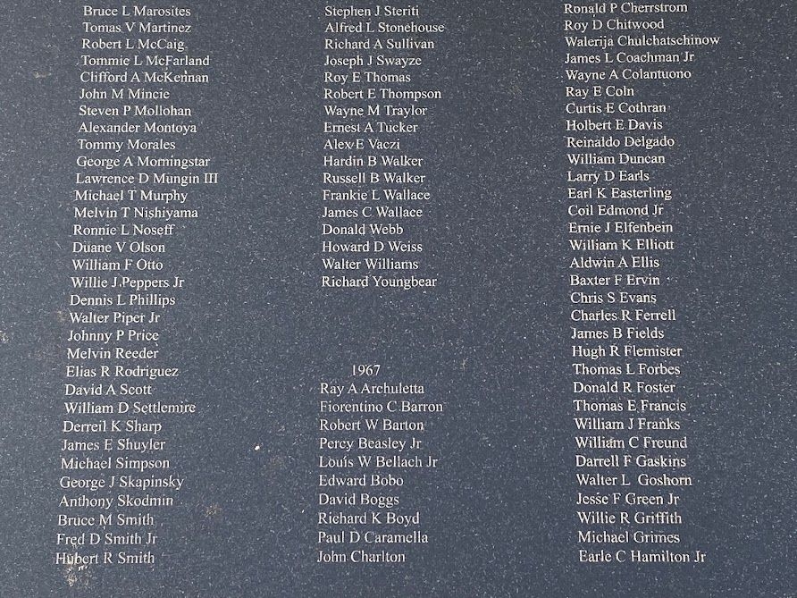 2/502 TROOPERS KILLED-IN-ACTION IN VIETNAM WAR MEMORIAL STONE B