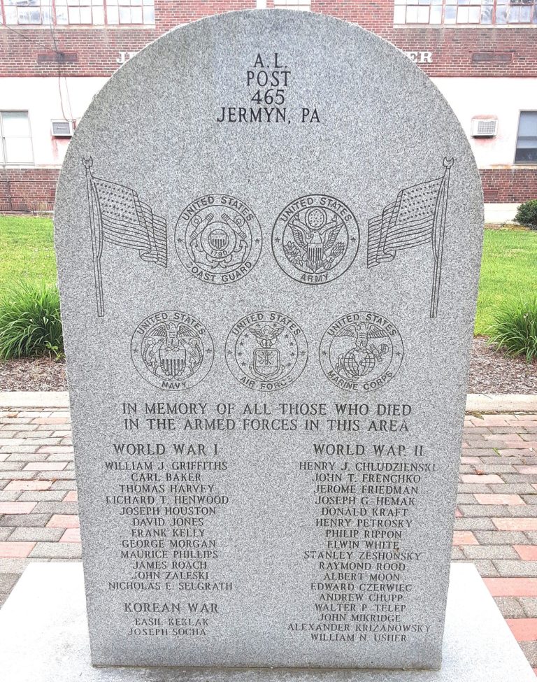 A.L. POST 465 JERMYN, PA WAR VETERANS MEMORIAL
