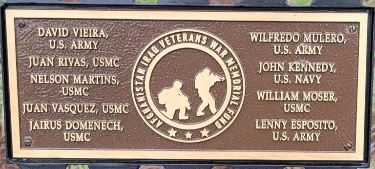 AFGHANISTAN IRAQ VETERANS WAR MEMORIAL PLAQUE