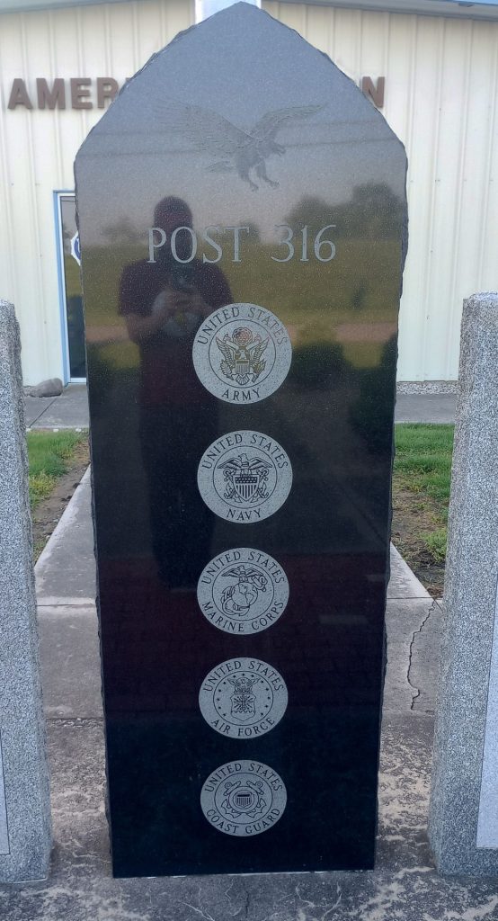 AMERICAN LEGION POST 316 VETERANS MEMORIAL STONE E