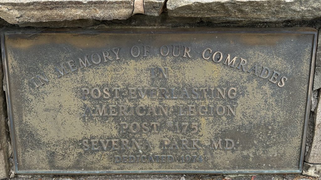 AMERICAN LEGION POST 175 OUR COMRADES MEMORIAL STONE