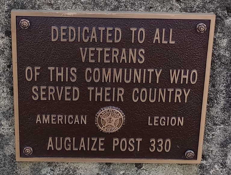 AMERICAN LEGION POST 330 ALL VETERANS MEMORIAL PLAQUE