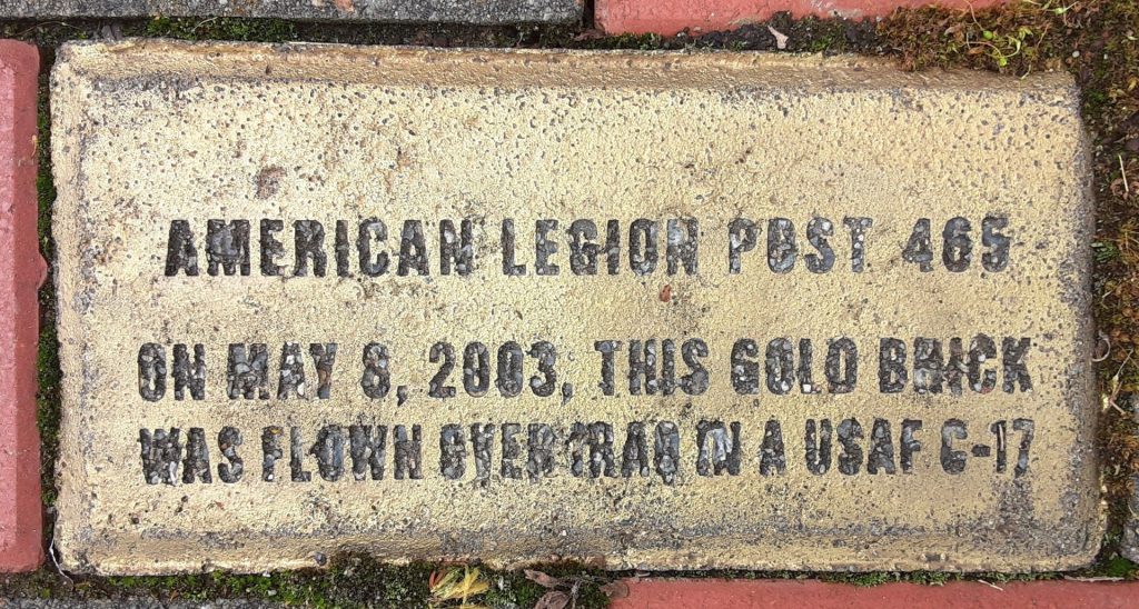 AMERICAN LEGION POST 465 WAR MEMORIAL BRICK