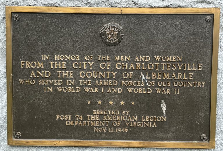 AMERICAN LEGION POST 74 WAR MEMORIAL PLAQUE