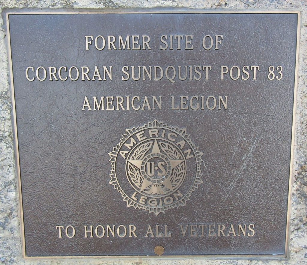 AMERICAN LEGION POST 83 VETERANS MEMORIAL PLAQUE