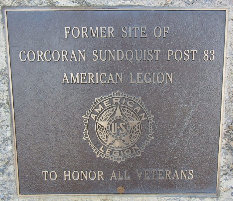 AMERICAN LEGION POST 83 VETERANS MEMORIAL PLAQUE