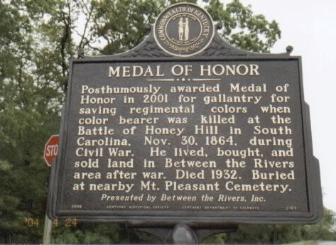 ANDREW JACKSON SMITH MEDAL OF HONOR RECIPIENT WAR MEMORIAL MARKER BACK