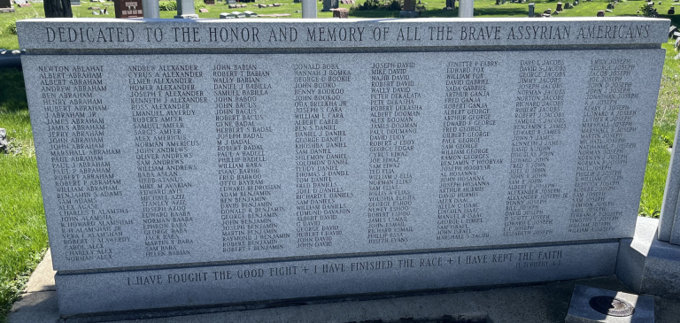 ASSYRIAN AMERICANS WAR VETERANS MEMORIAL LEFT STONE