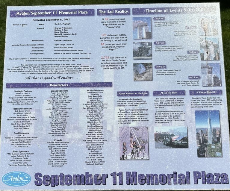 AVALON SEPTEMBER 11 MEMORIAL PLAZA PANEL