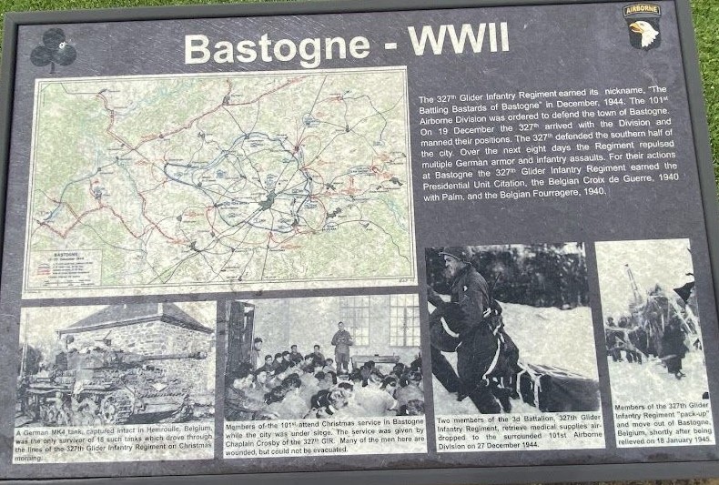BASTONE-WWII AIRBORNE WAR MEMORIAL PANEL