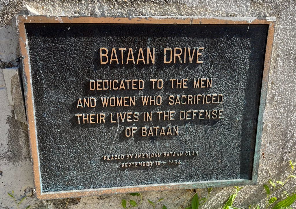 BATAAN DRIVE WAR MEMORIAL PLAQUE