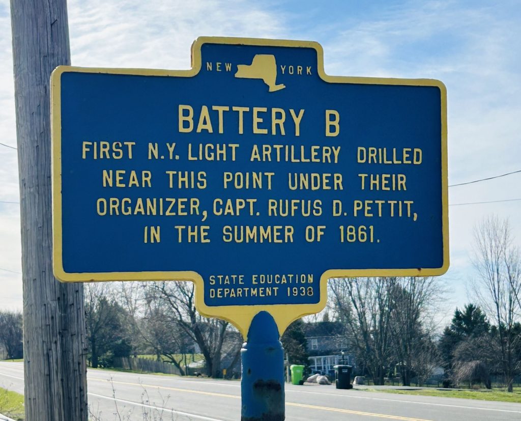BATTERY B FIRST N.Y. LIGHT ARTILLERY WAR MEMORIAL MARKER