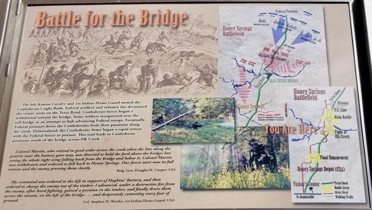 BATTLE FOR THE BRIDGE HONEY SPRINGS WAR MEMORIAL PANEL