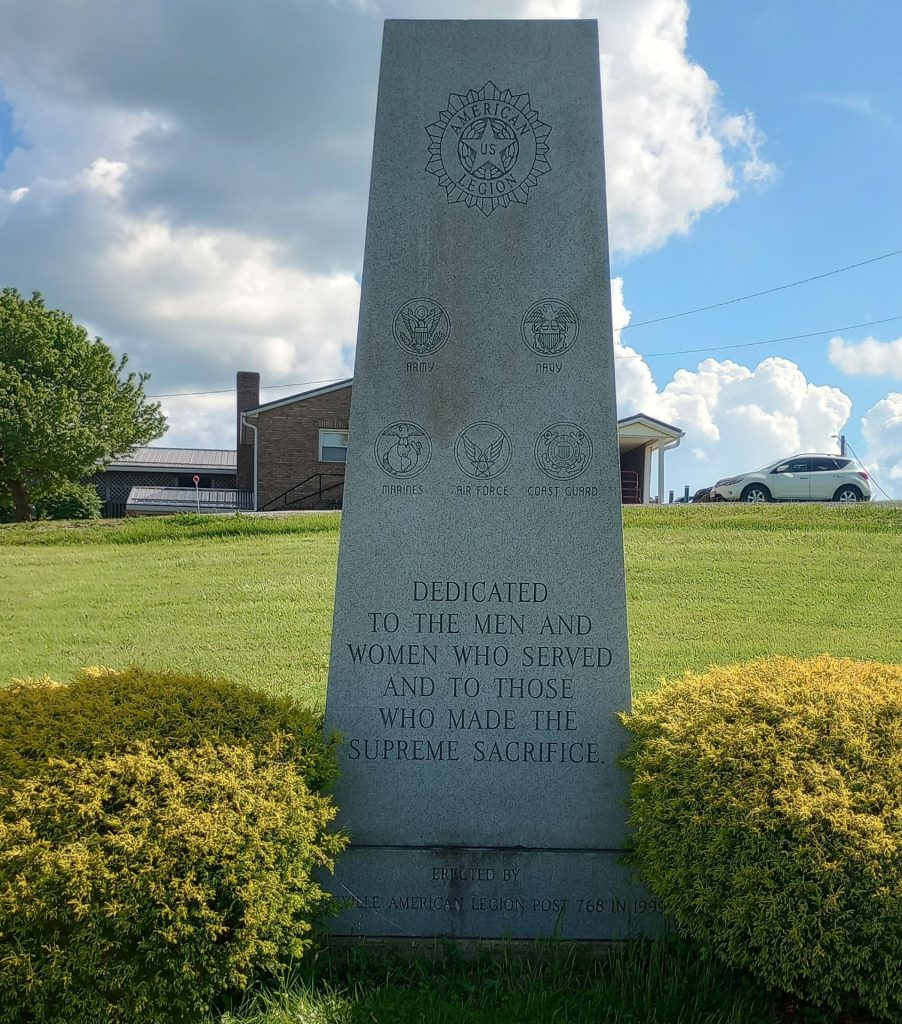 BEALLSVILLE AMERICAN LEGION POST #768 SUPREME SACRIFICE WAR MEMORIAL