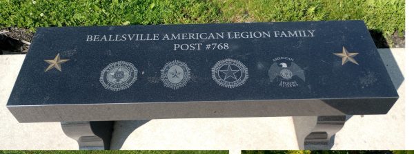BEALLSVILLE GOLD STAR FAMILIES MEMORIAL MONUMENT BENCH C