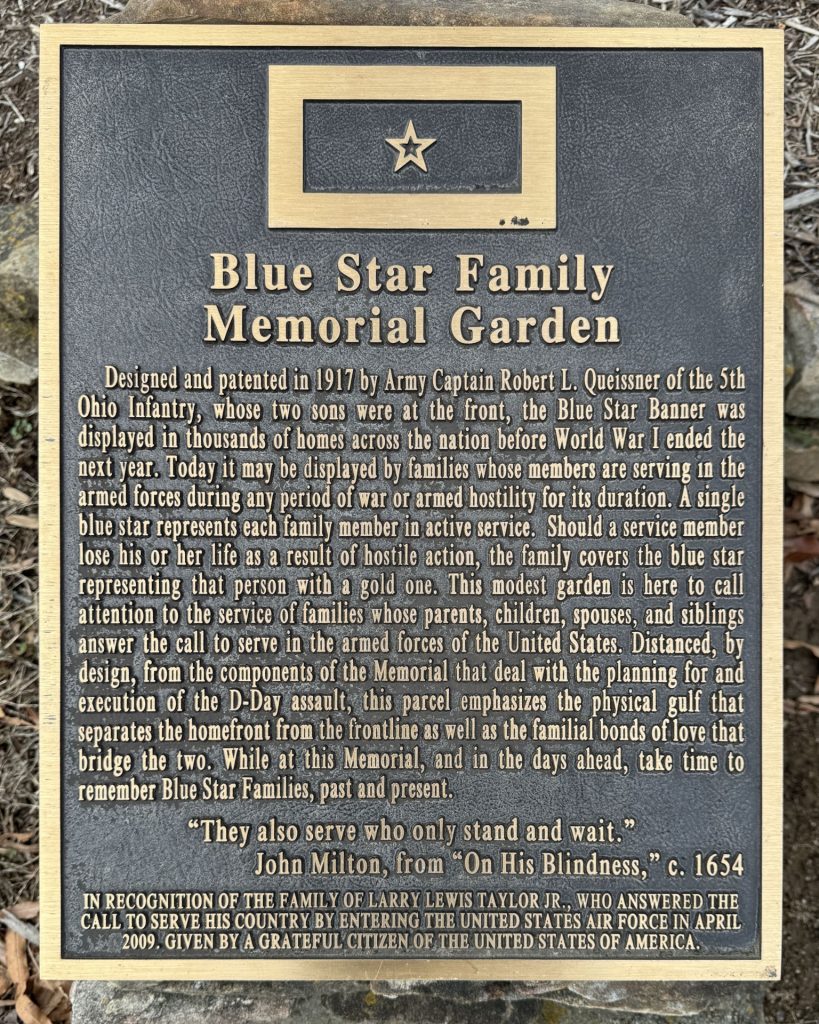 BLUE STAR FAMILY MEMORIAL GARDEN PLAQUE